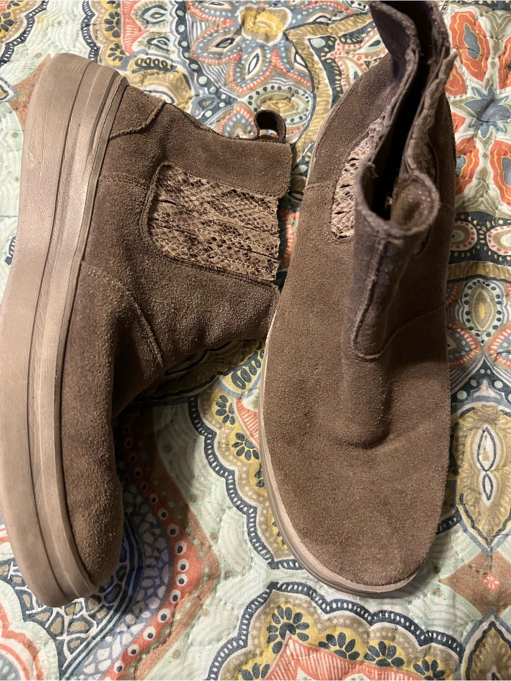 Hey Dude Brown Suede Chelsea-Style Ankle Booties